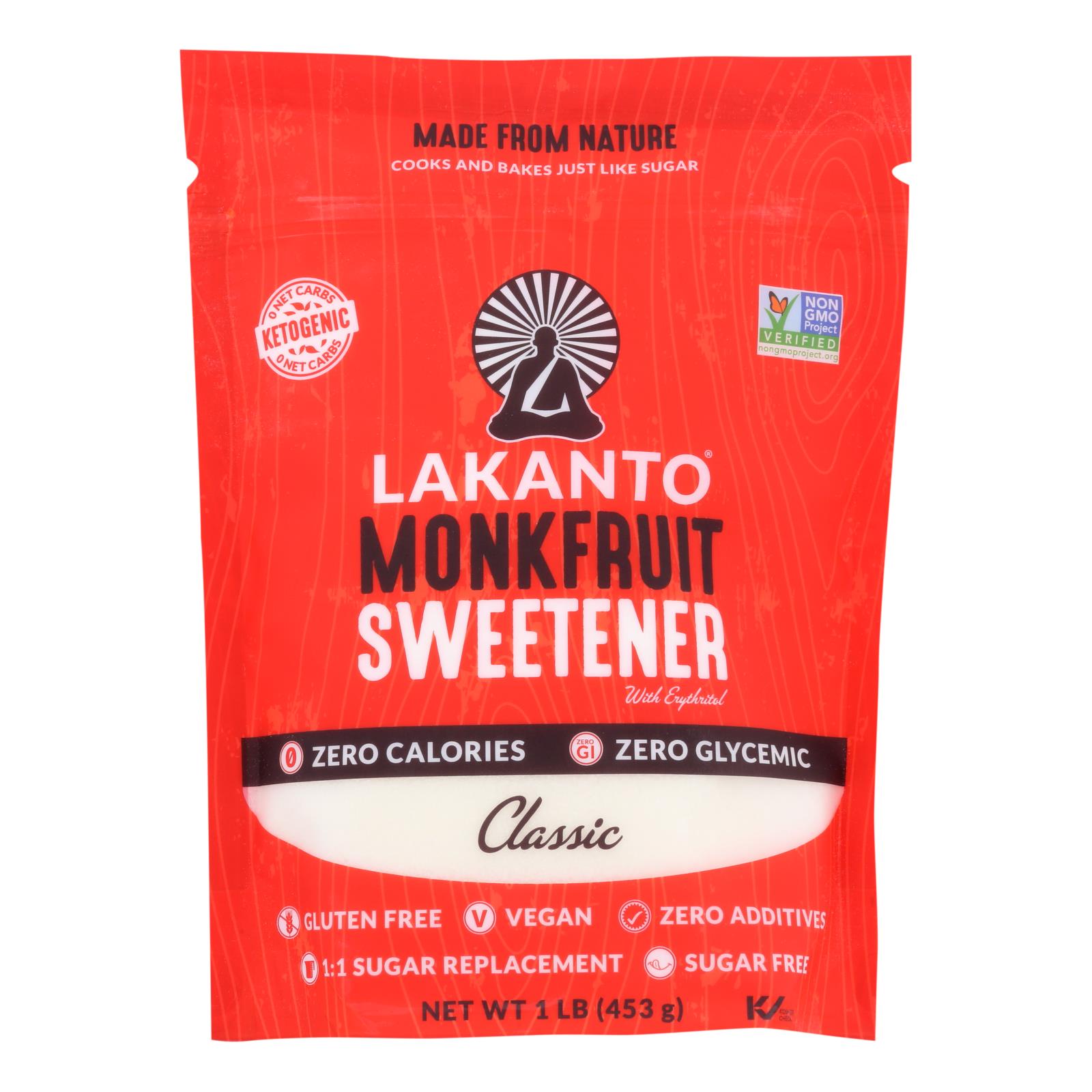 Lakanto, Classic Monkfruit Sweetener, Case Of 8, 16 Oz.
