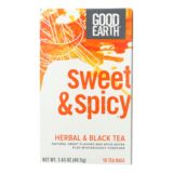Good Earth Herbal And Black Tea, Sweet And Spicy, Case Of 6, 18 Count