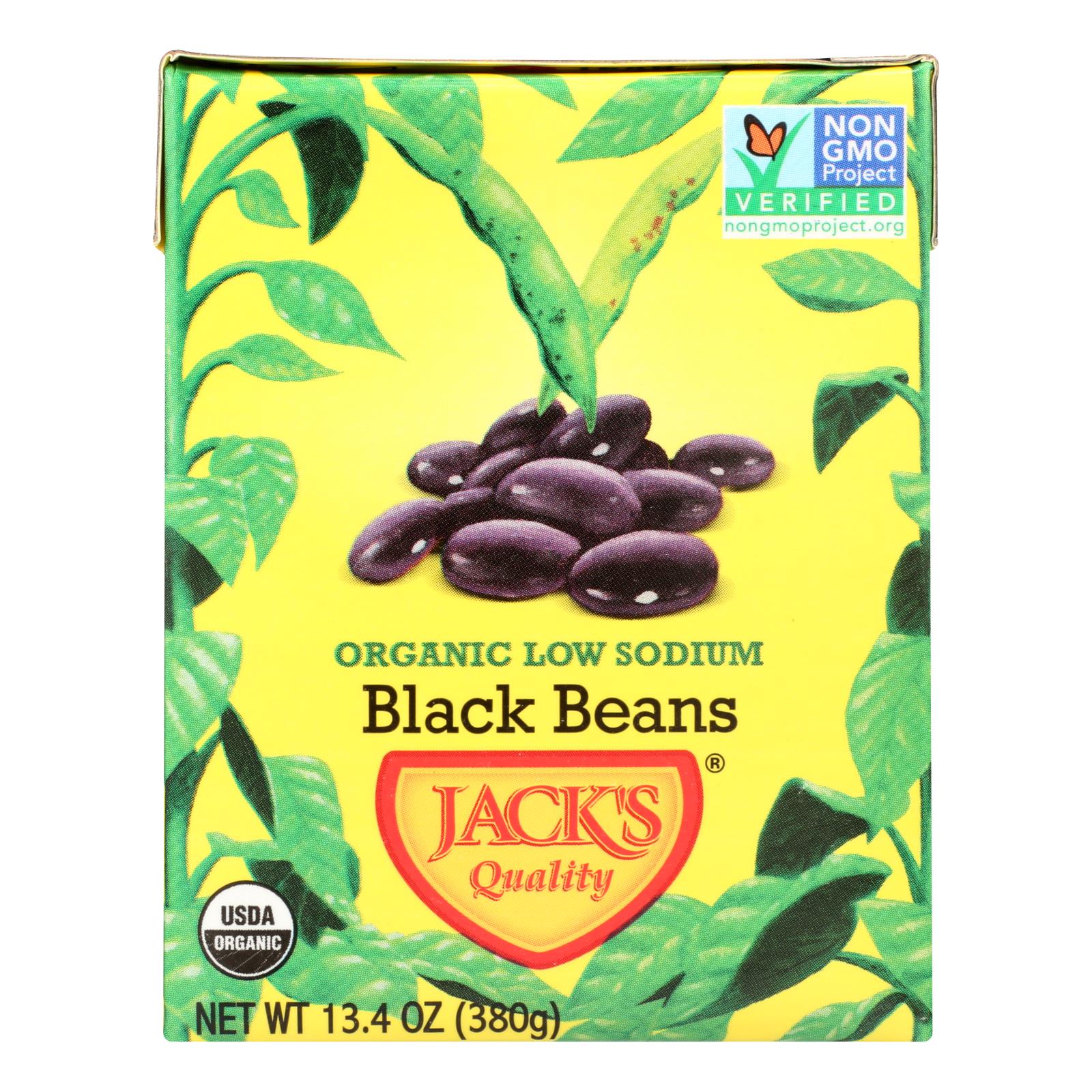 Jack's Quality Organic Black Beans, Low Sodium, Case Of 8, 13.4 Oz