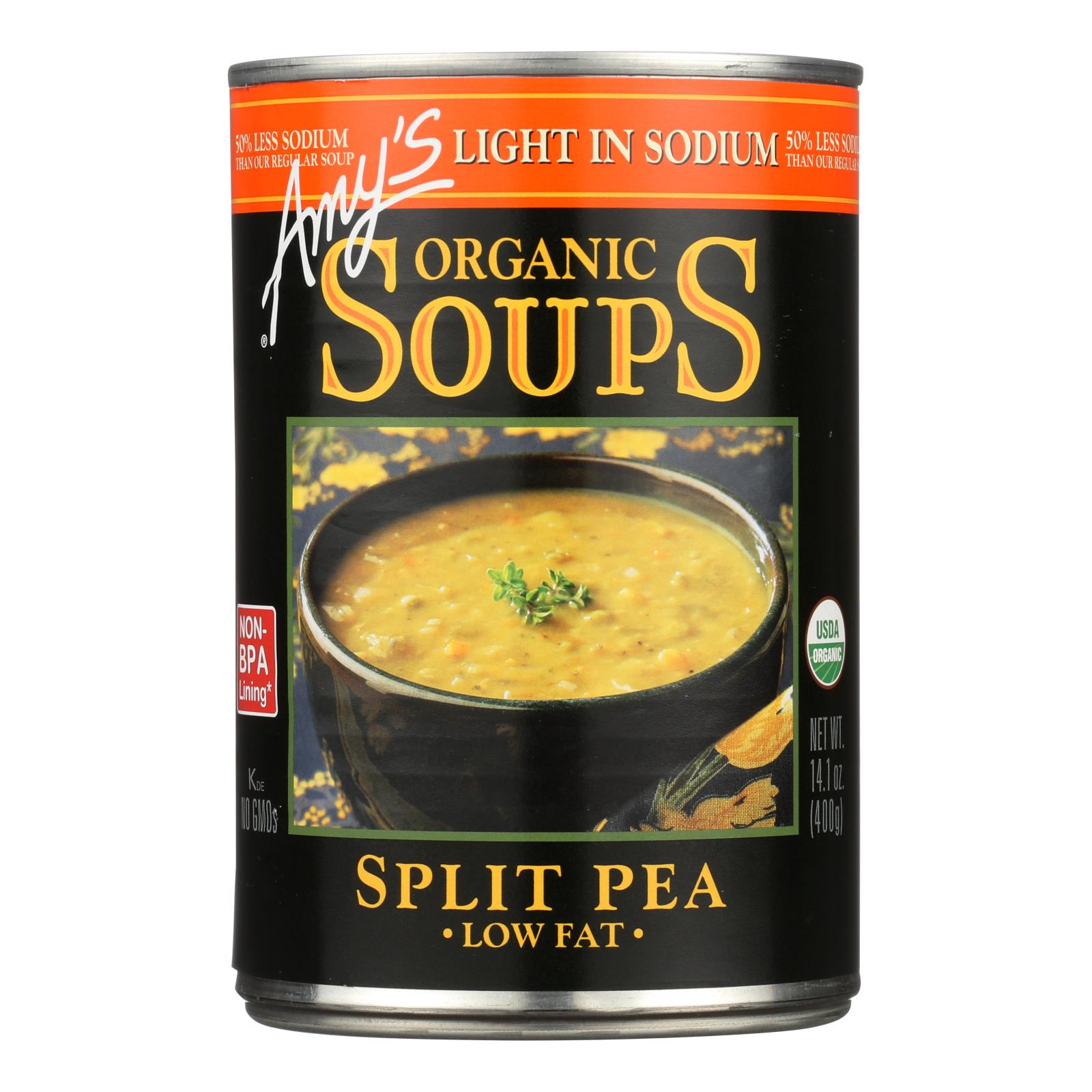 Amy's, Organic Low Salt Split Pea Soup, Case Of 12, 14.1 Oz
