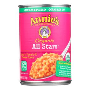 Annie's Homegrown Organic All Stars Pasta In Tomato And Cheese Sauce, Case Of 12, 15 Oz.