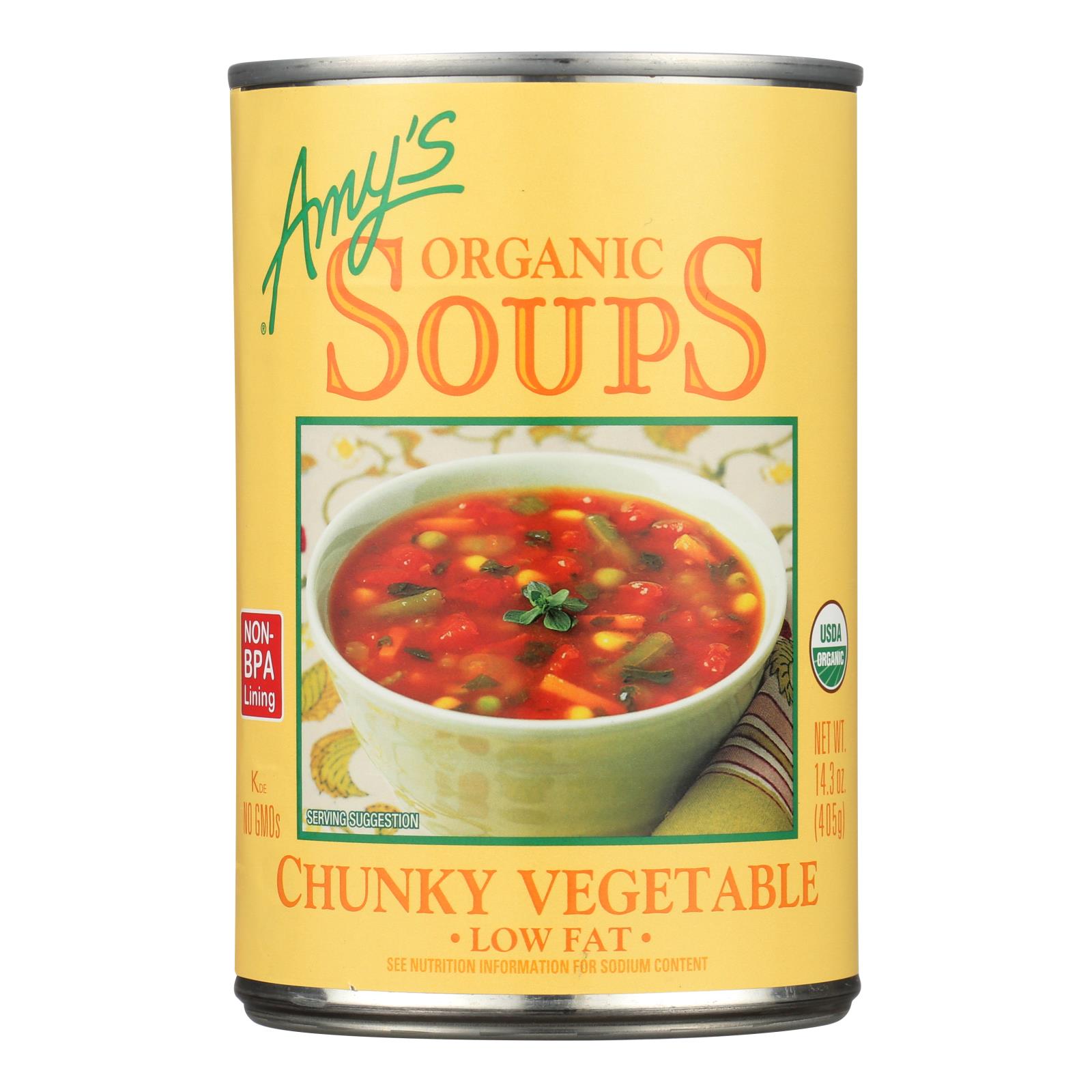 Amy's, Organic Chunky Vegetable Soup, Case Of 12, 14.3 Oz
