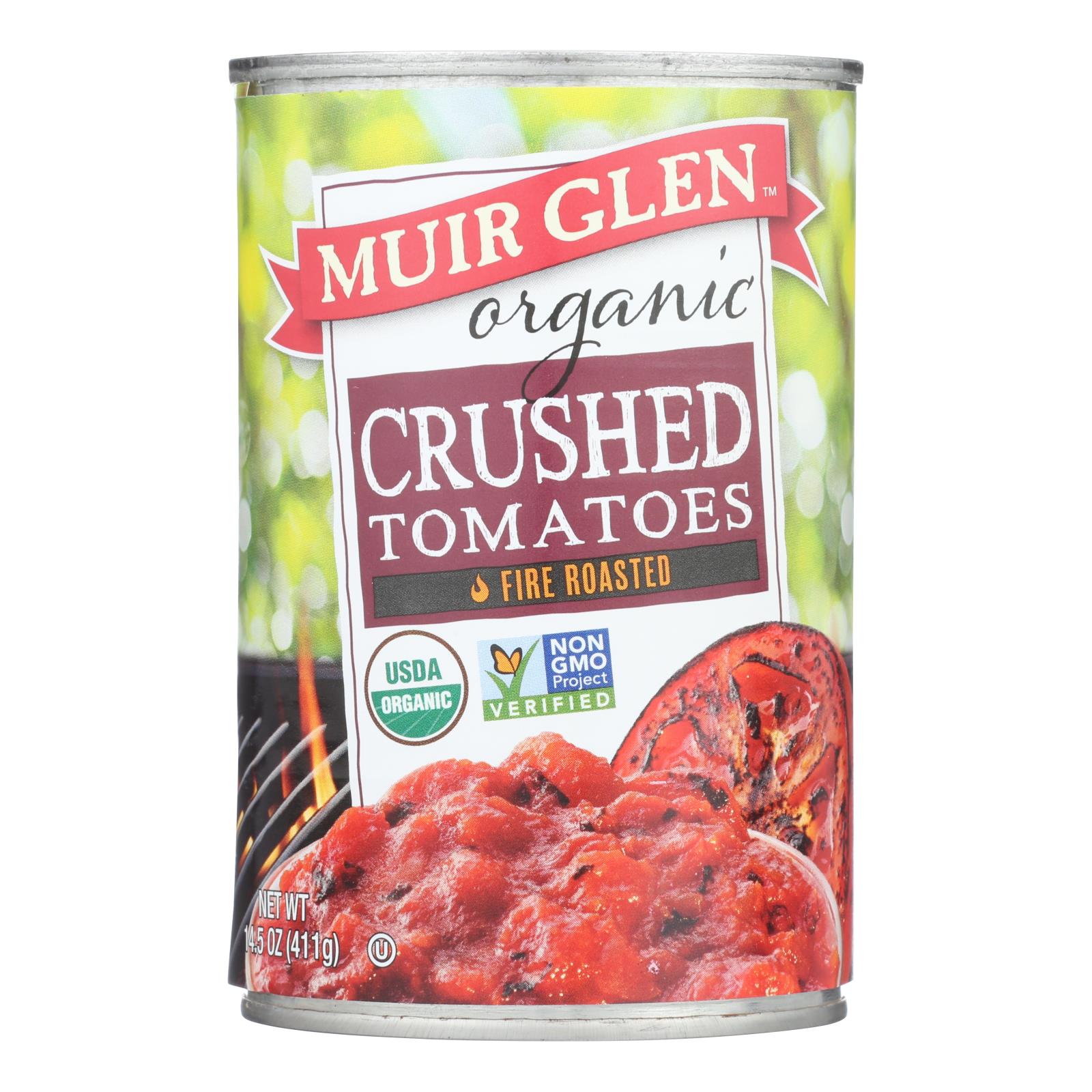 Muir Glen Fire Roasted Crushed Tomatoes, Tomato, Case Of 12, 14.5 Oz.