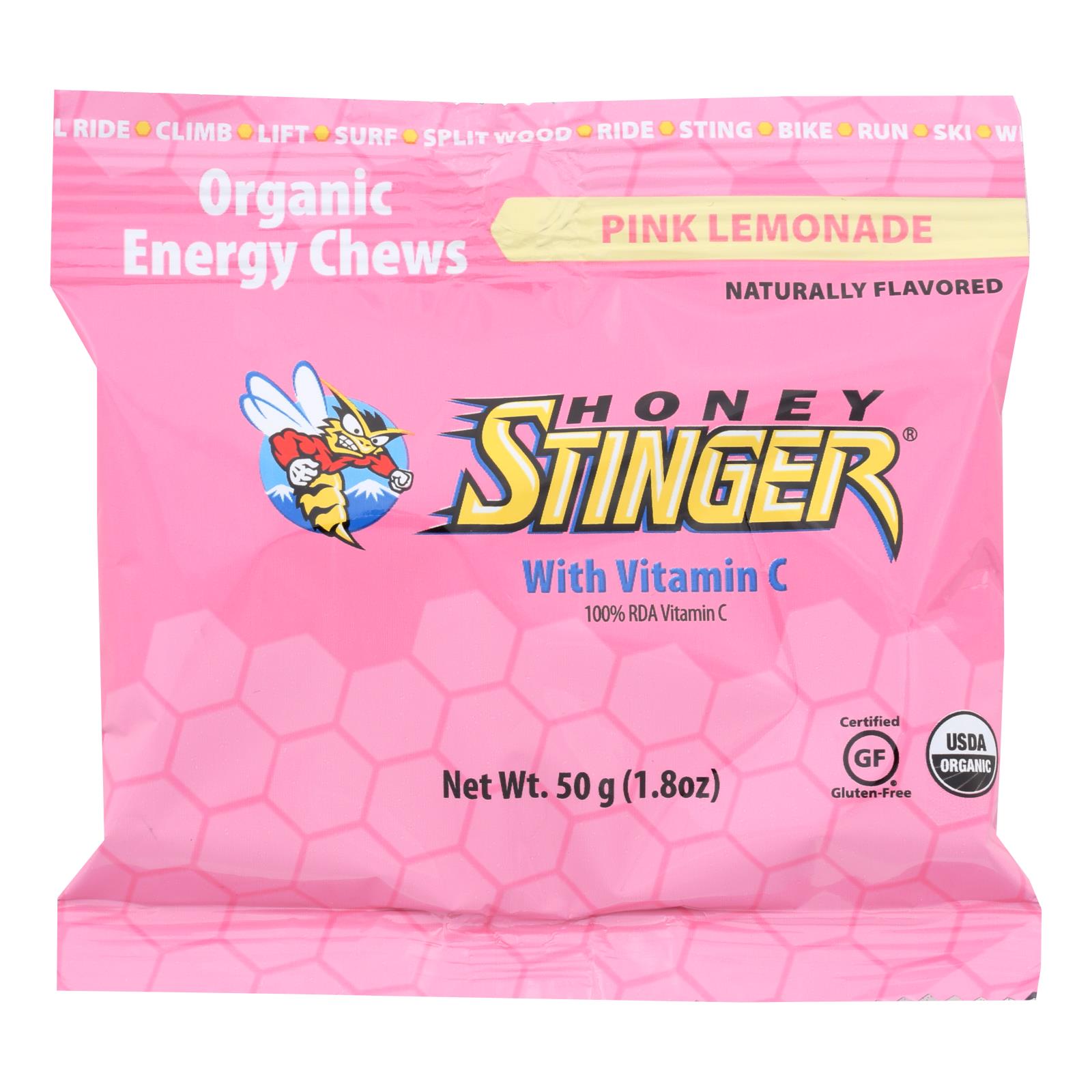 Honey Stinger Energy Chews, Pink Lemonade, Case Of 12, 1.8 Oz.