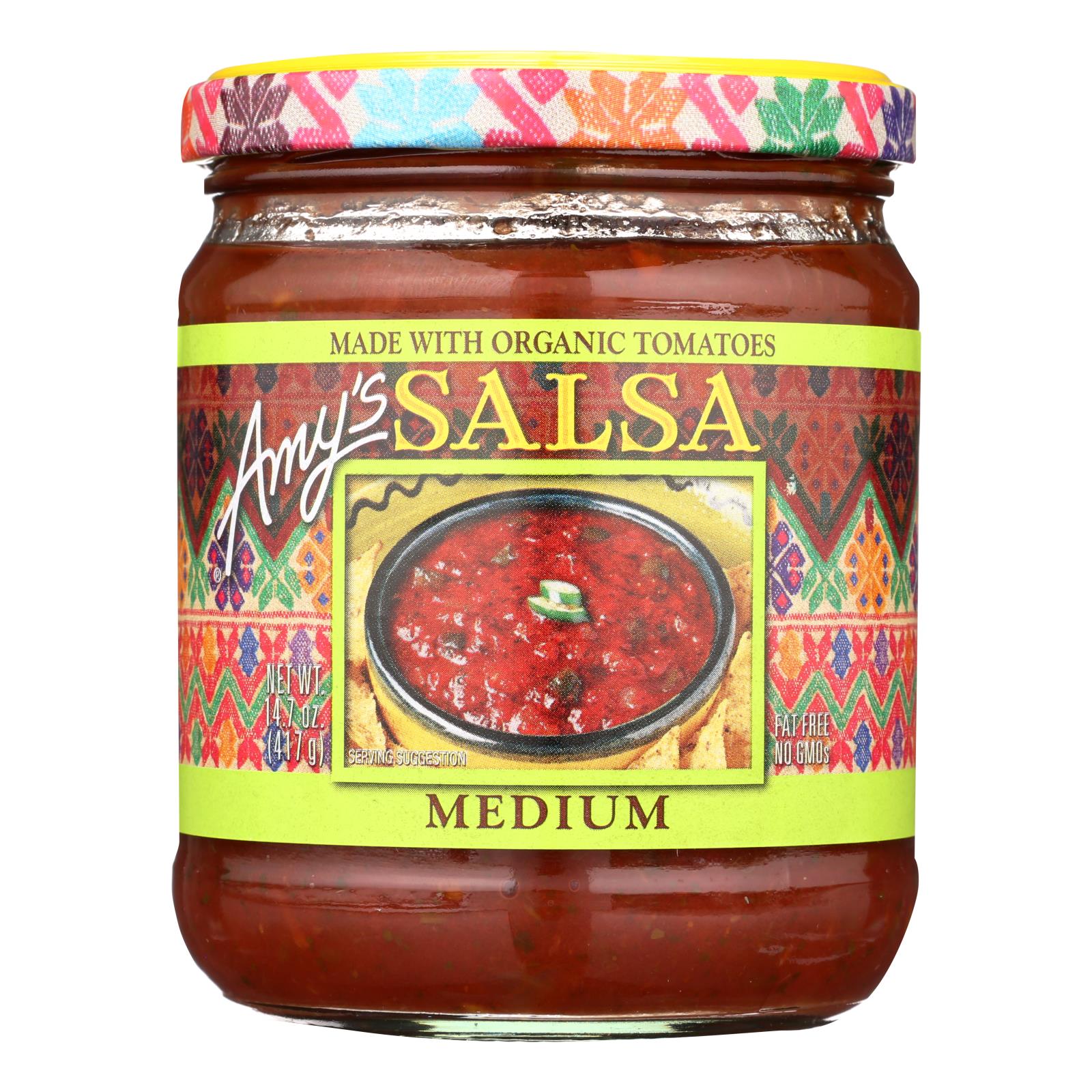Amy's, Medium Salsa, Made With Organic Ingredients, Case Of 6, 14.7 Oz
