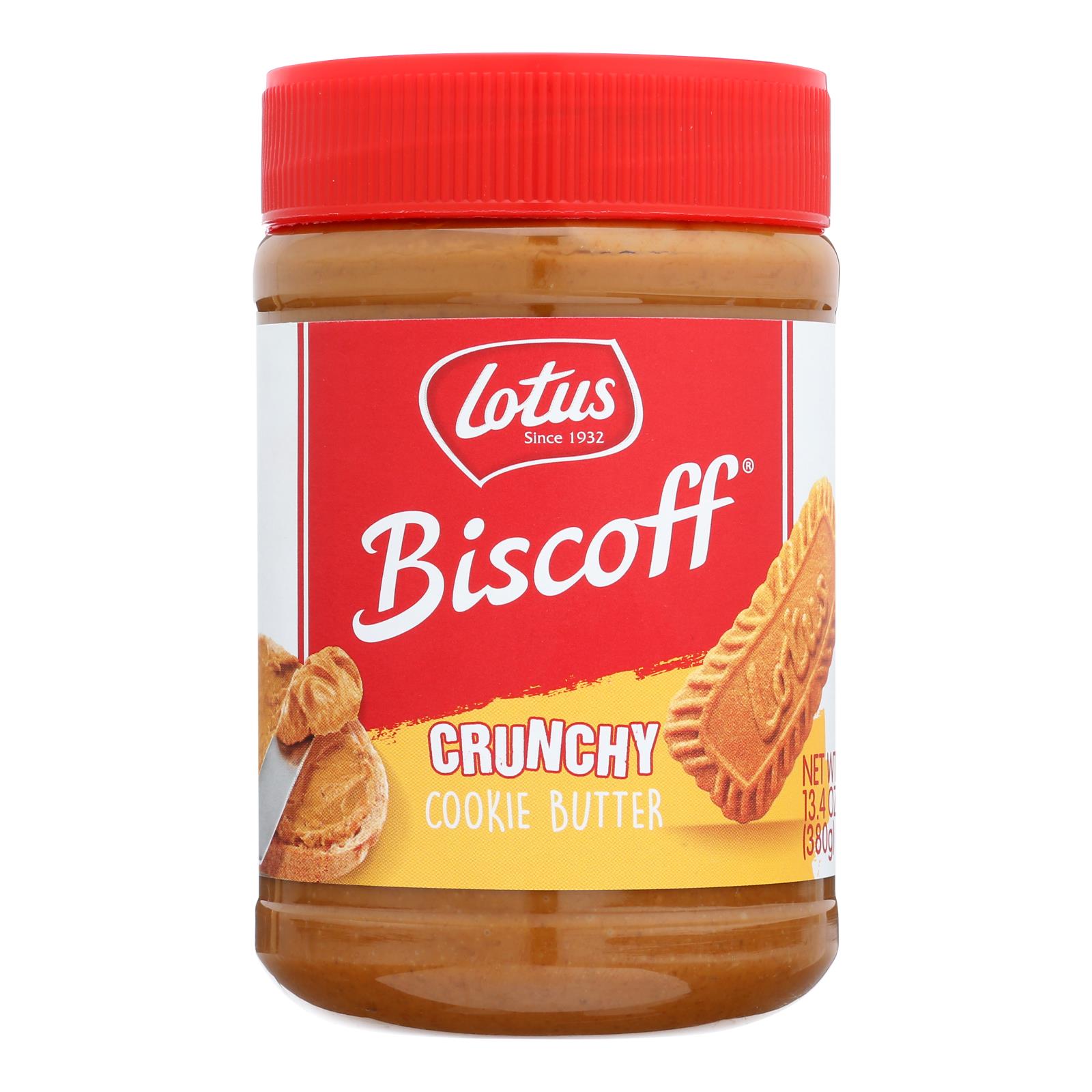 Biscoff Cookie Butter Spread, Peanut Butter Alternative, Crunchy, 13.4 Oz, Case Of 8