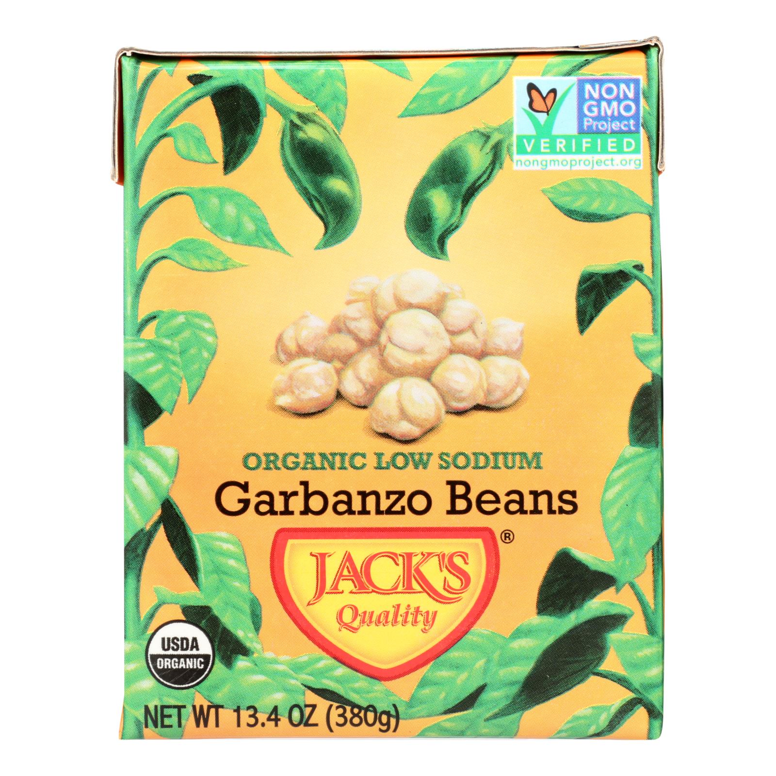 Jack's Quality Organic Garbanzo Beans, Low Sodium, Case Of 8, 13.4 Oz