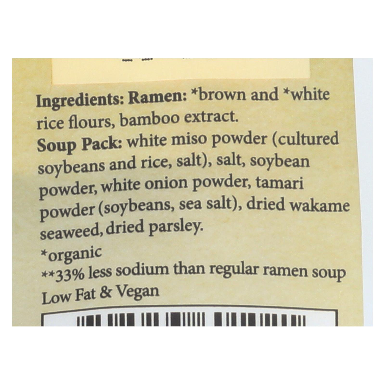 Lotus Foods Ramen, Organic, Jade Pearl Rice, With Miso Soup, 2.8 Oz, Case Of 10 - Image 2