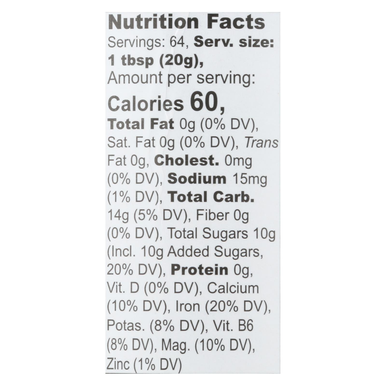 Wholesome Sweeteners Organic Molasses
, Liquid Sweetener, Case Of 12, 32 Oz. - Image 3
