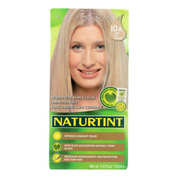 Naturtint Hair Color, Permanent, 10a, Light Ash Blonde, 5.28 Oz