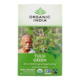 Organic India Tulsi Tea Green Tea, 18 Tea Bags, Case Of 6