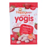 Happy Baby Happy Yogis Organic Superfoods Yogurt And Fruit Snacks Strawberry, 1 Oz, Case Of 8