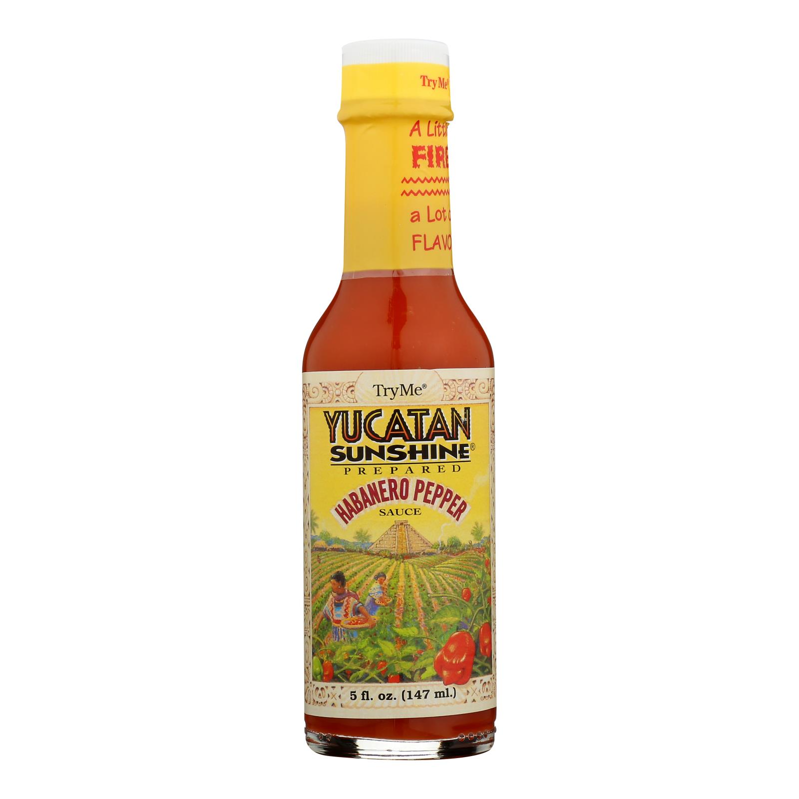 Try Me Yucatan Sunshine, Habanero Pepper Sauce, Case Of 6, 5 Fl Oz.