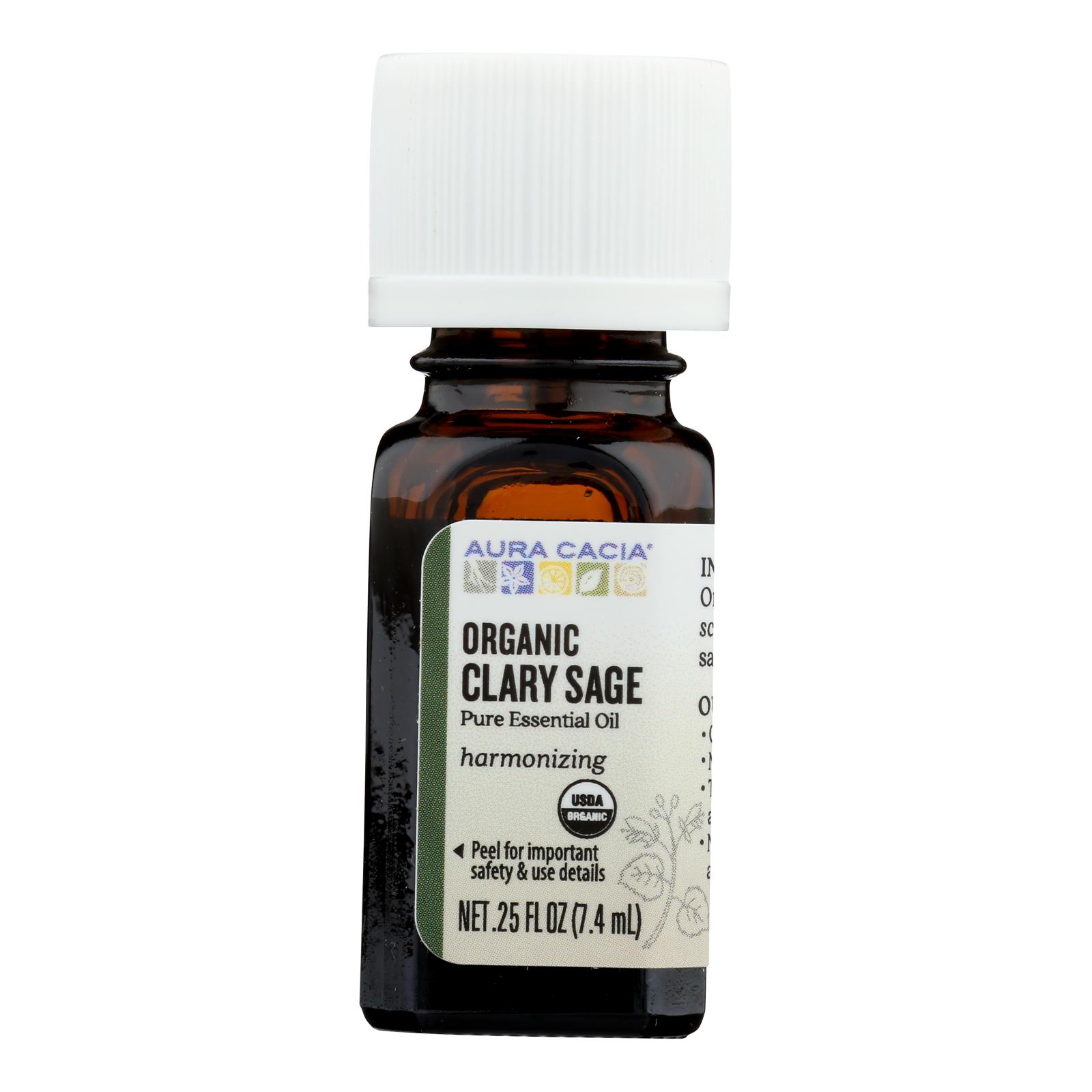 Aura Cacia, Organic Essential Oil, Clary Sage, .25 Oz