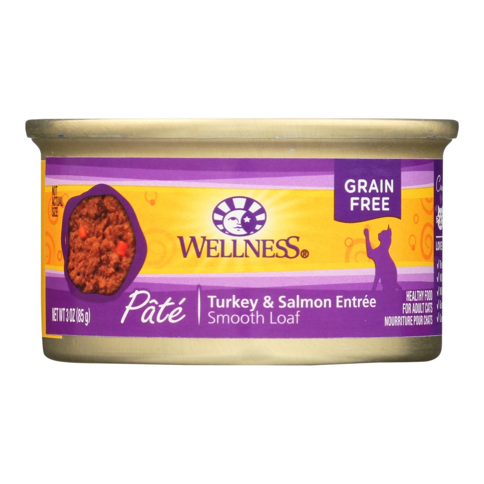 Wellness Pet Products Cat Food, Turkey And Salmon Recipe, Case Of 24, 3 Oz.