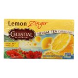 Celestial Seasonings Herbal Tea Caffeine Free Lemon Zinger, 20 Tea Bags, Case Of 6
