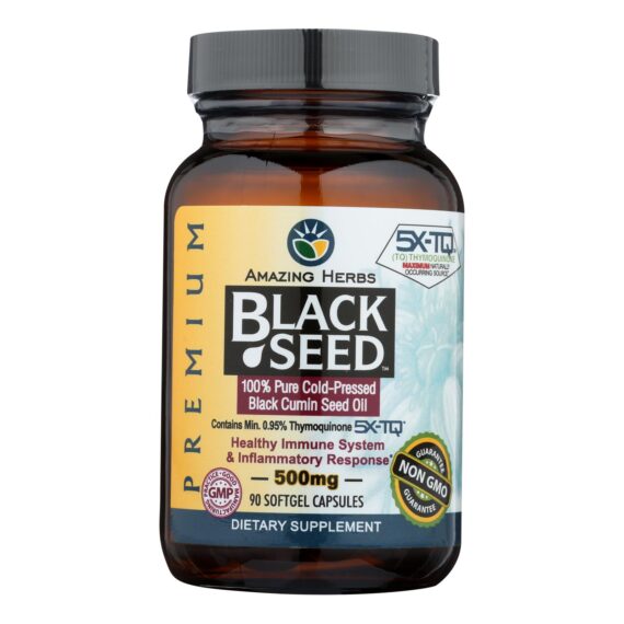 Amazing Herbs, Black Seed Black Cumin Seed Oil, 90 Softgels