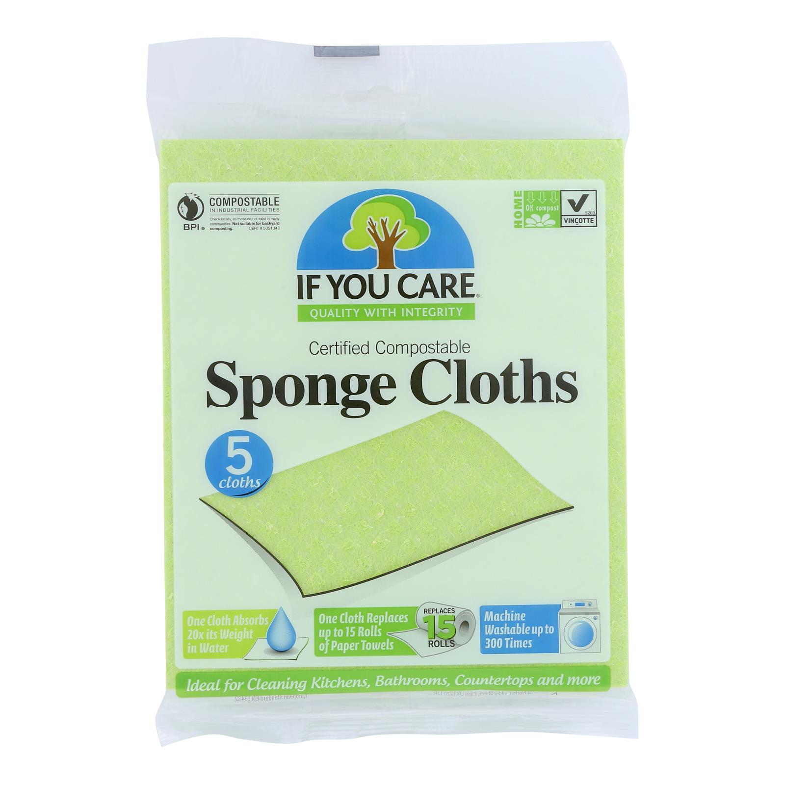If You Care Sponge Cloths, 100 Percent Natural, 5 Count, Case Of 12