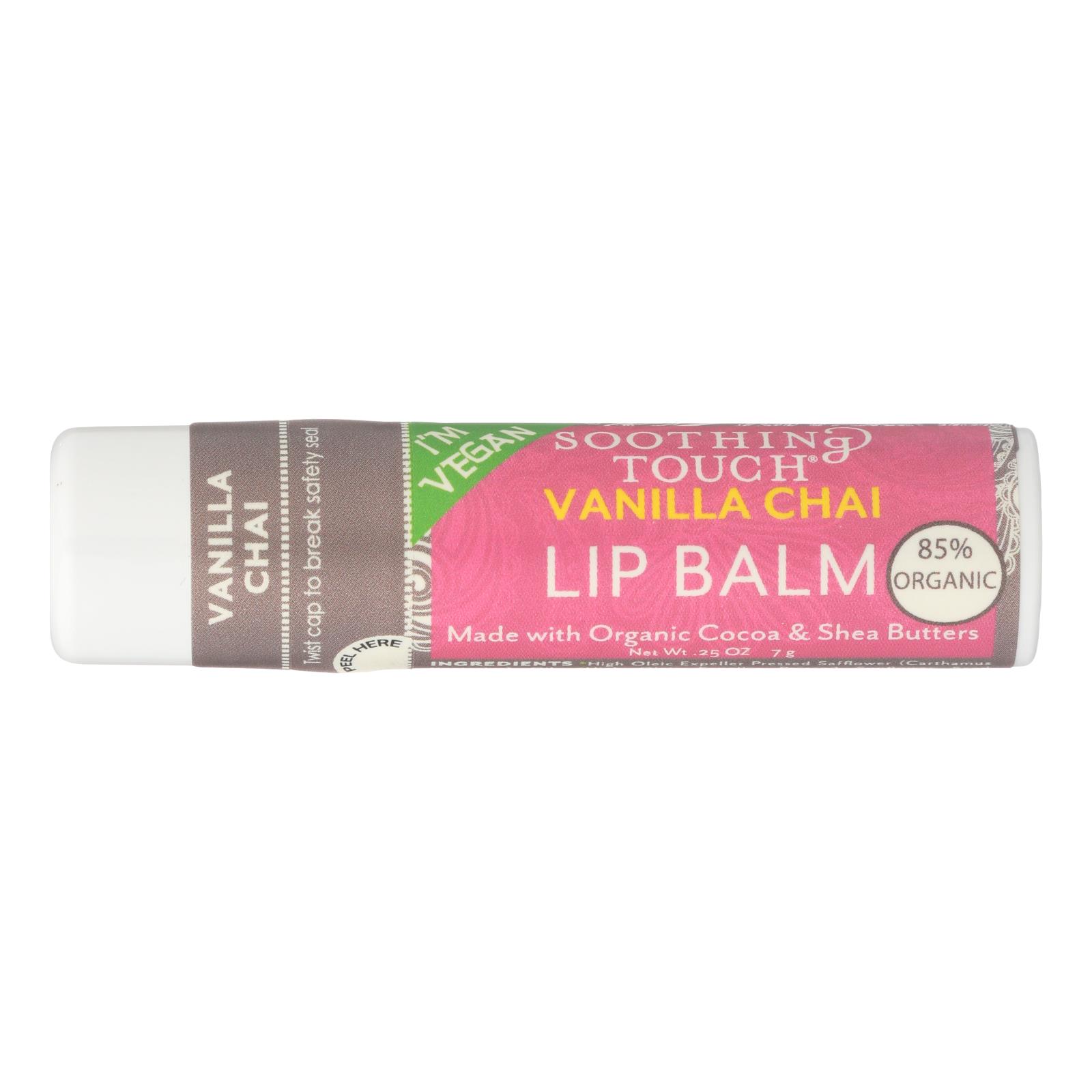 Soothing Touch Lip Balm, Vegan Vanilla Chai, Case Of 12, .25 Oz