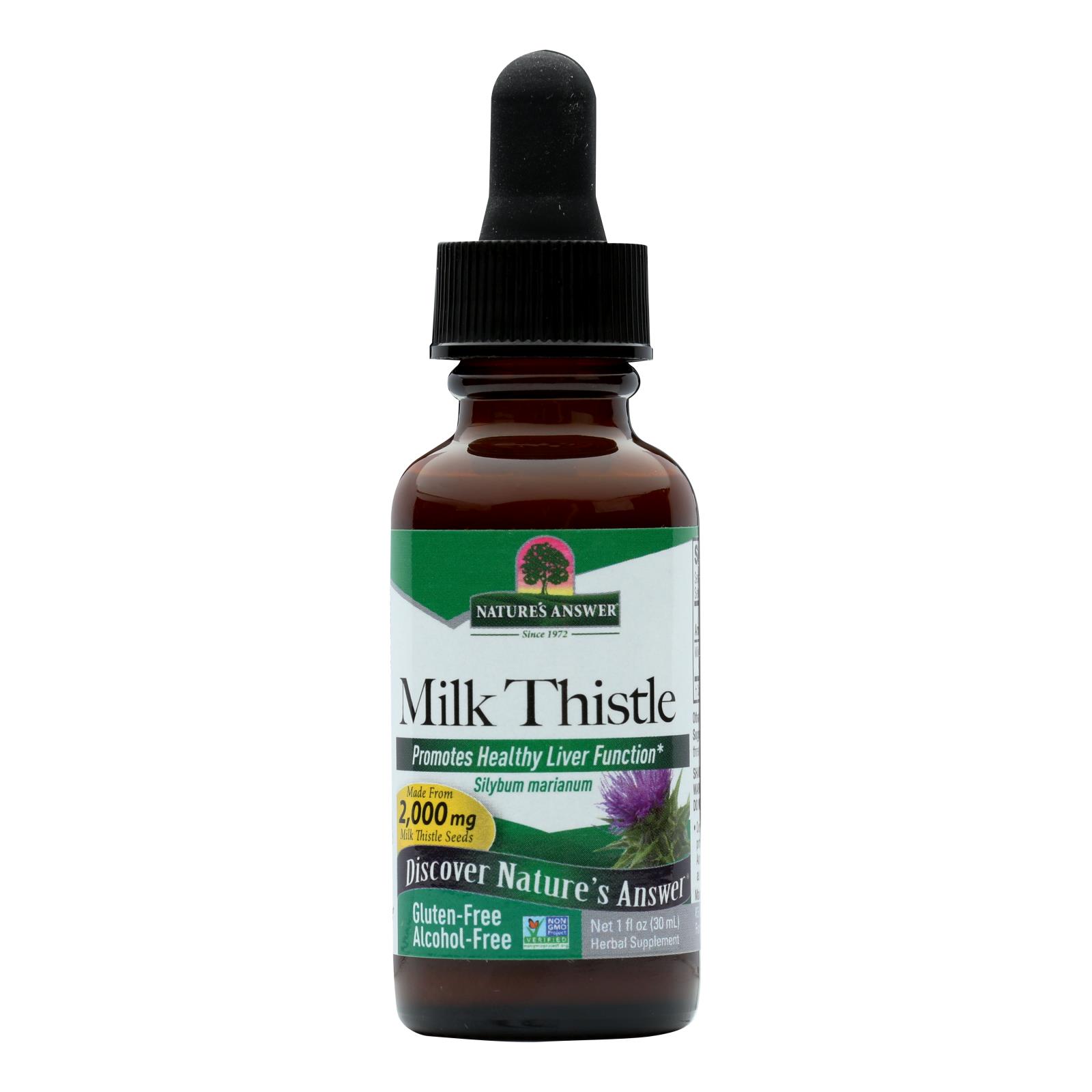 Nature's Answer, Milk Thistle Seed Alcohol Free, 1 Fl Oz