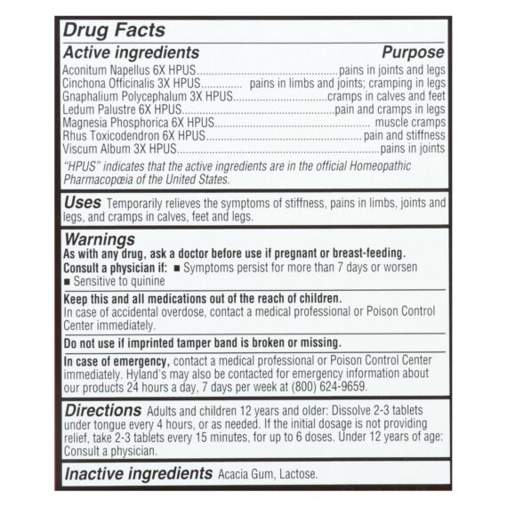 Hyland's Leg Cramps, 50 Quick Disolving Tablets - Image 2