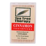 Tea Tree Therapy Toothpicks Cinnamon, 100 Toothpicks, Case Of 12
