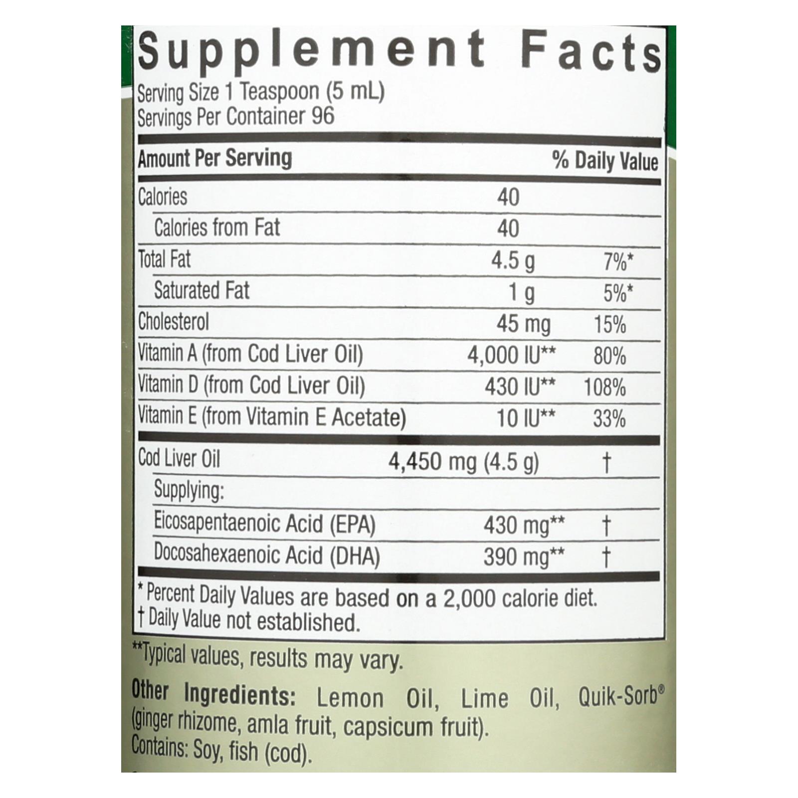 Nature's Answer, Liquid Norwegian Cod Liver Oil, 16 Fl Oz - Image 2