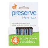 Preserve Triple Blade Refills, Case Of 6, 4 Packs
