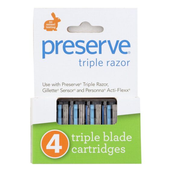 Preserve Triple Blade Refills, Case Of 6, 4 Packs