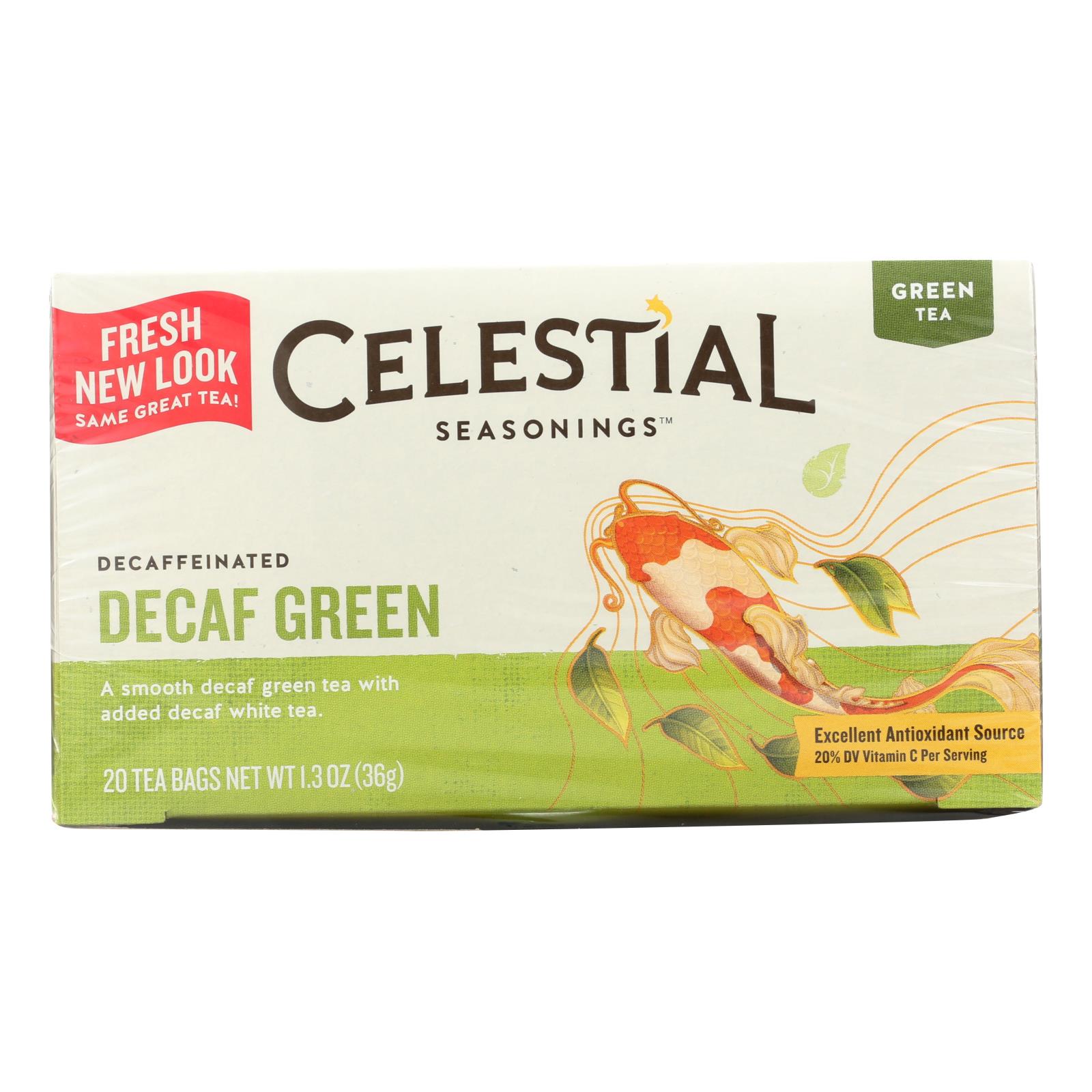 Celestial Seasonings Green Tea Caffeine Free, 20 Tea Bags, Case Of 6