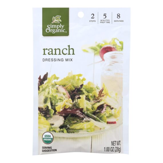 Simply Organic Ranch Salad Dressing Mix, Case Of 12, 1 Oz.
