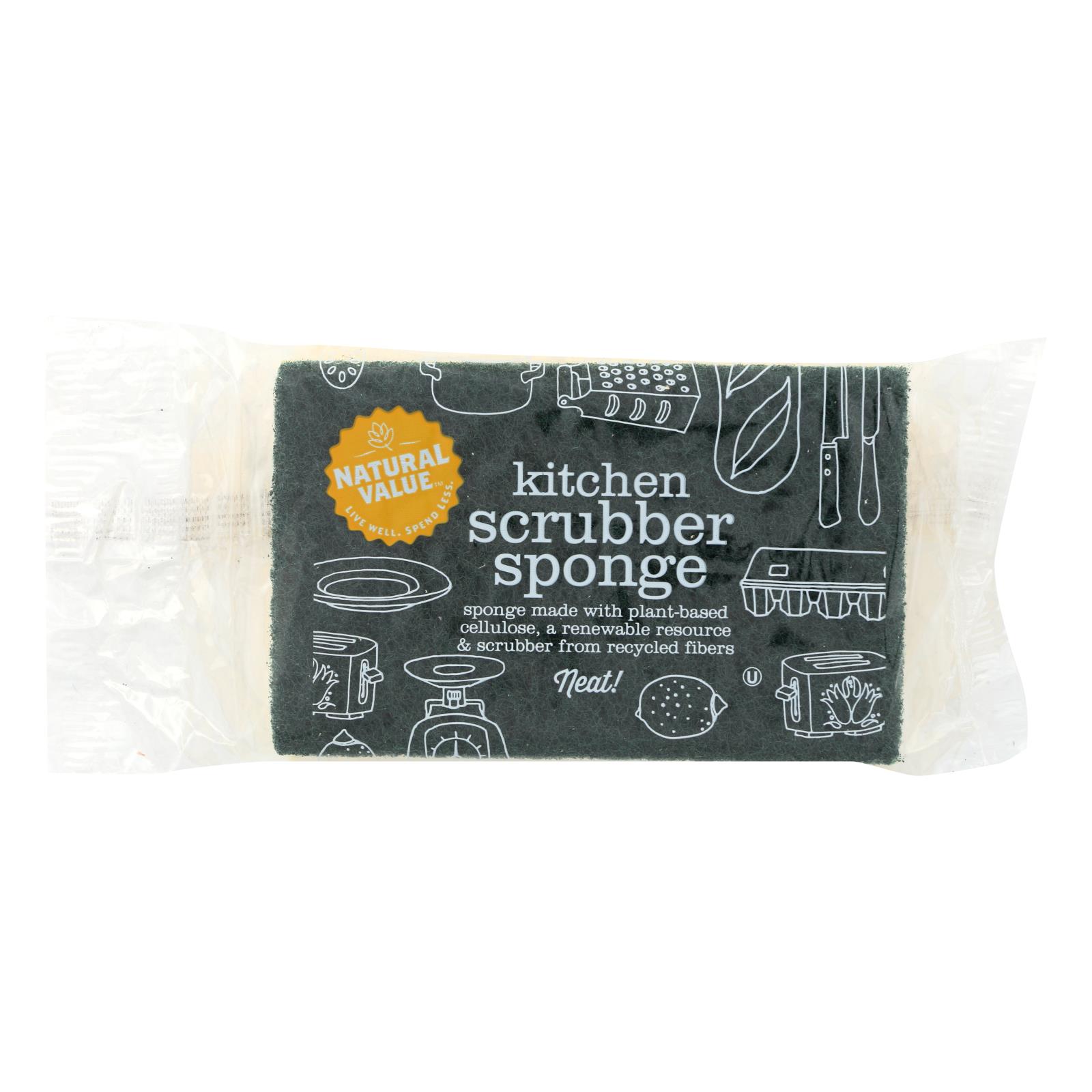 Natural Value Sponges And Scrubbers, Case Of 24, 1 Count