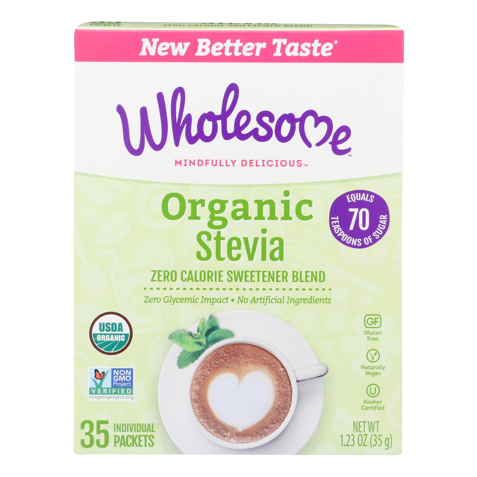 Wholesome Sweeteners Stevia, Organic, 35 Count, 1.23 Oz, Case Of 6