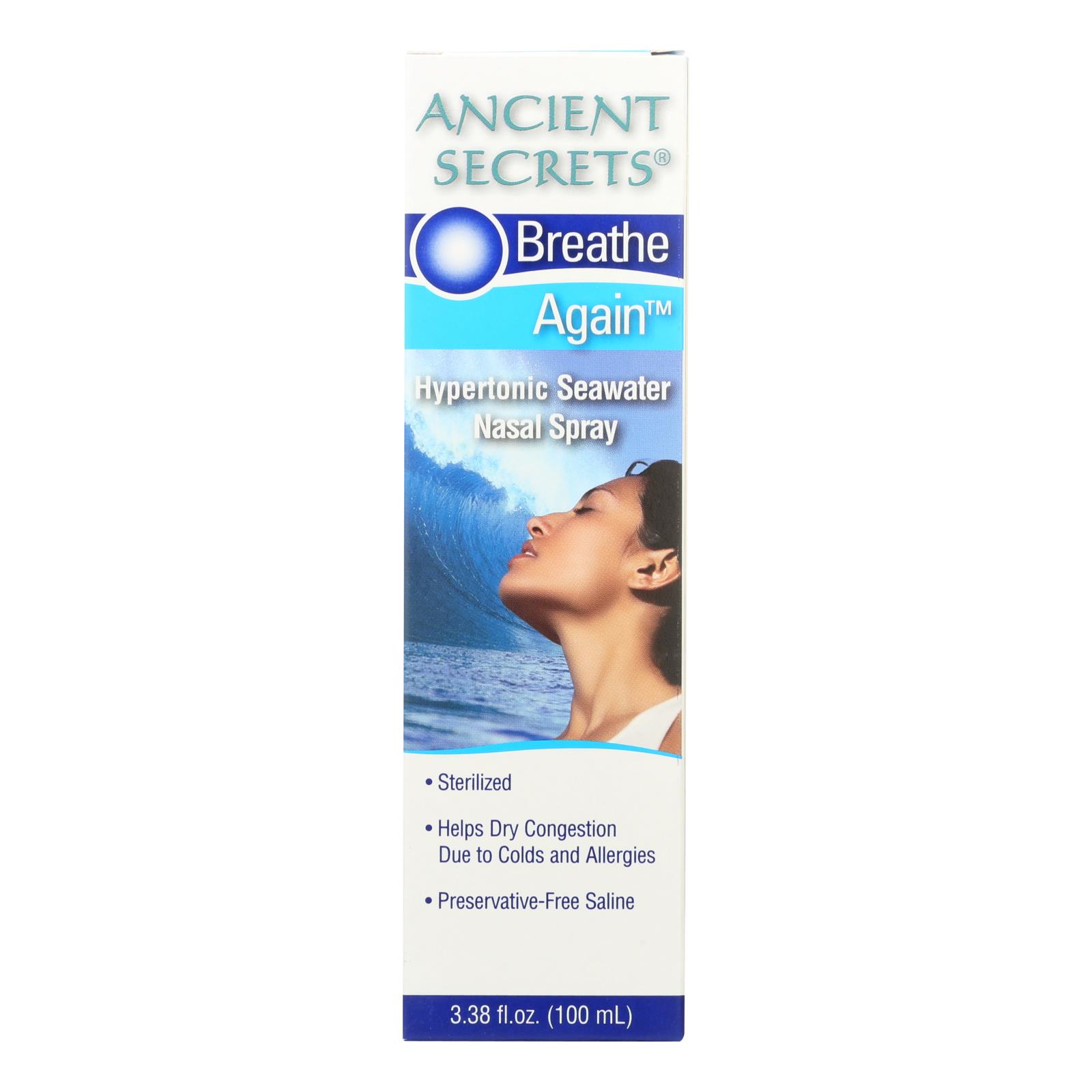 Ancient Secrets Breathe Again Nasal Spray, 3.38 Fl Oz