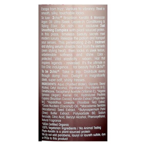 Giovanni 2chic Ultra-sleek Leave-in Conditioning And Styling Elixir With Brazilian Keratin And Argan Oil, 4 Fl Oz - Image 2