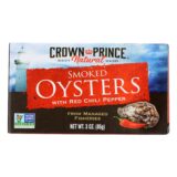 Crown Prince Oysters, Smoked With Red Chili Pepper, Case Of 18, 3 Oz.