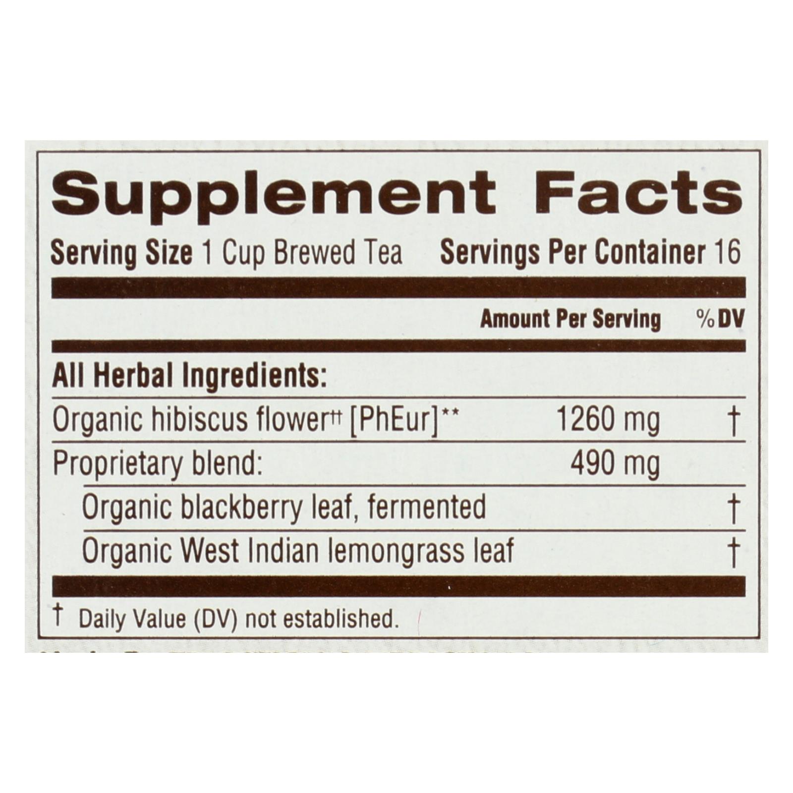 Traditional Medicinals Organic Herbal Tea, Hibiscus, Case Of 6, 16 Bags - Image 2