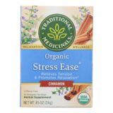 Traditional Medicinals Relaxation Tea, Stress Ease Cinnamon, Case Of 6, 16 Bags