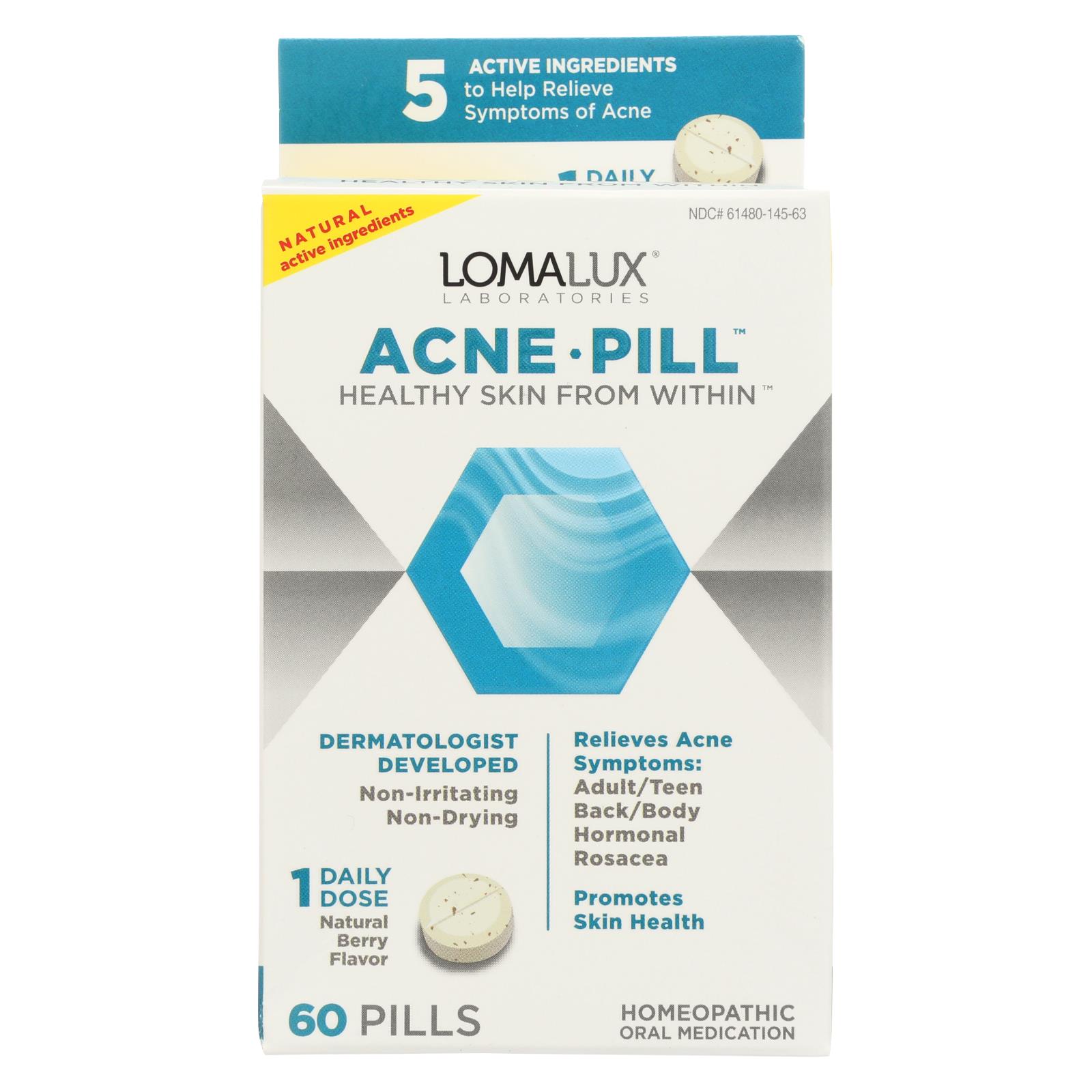 Loma Lux Laboratories Acne Pill, Chewable, Quick Dissolving, 60 Count - Image 2