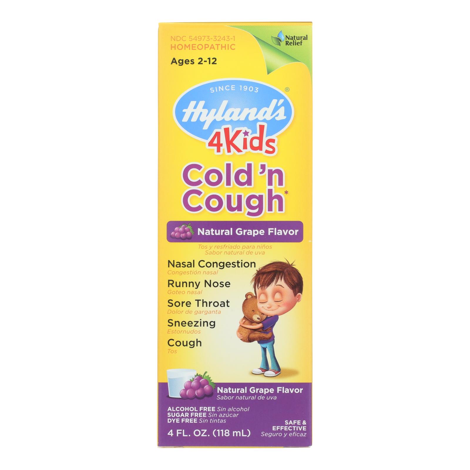 Hylands Homeopathic Cold N Cough, 4 Kids, Grape, 4 Oz