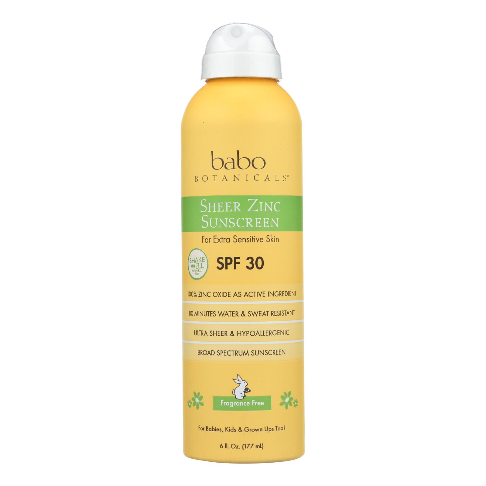 Babo Botanicals, Sunscreen, Fragrance Free, 1 Each, 6 Fl Oz.