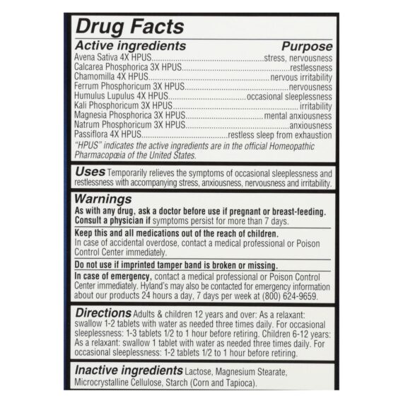 Hylands Homeopathic Calms Fort?, Sleep Aid, 50 Tablets - Image 2