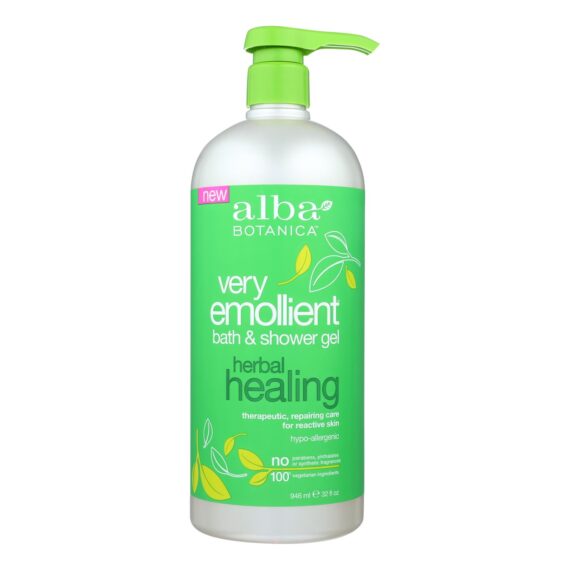 Alba Botanica, Very Emollient Bath And Shower Gel, Herbal Healing, 32 Fl Oz