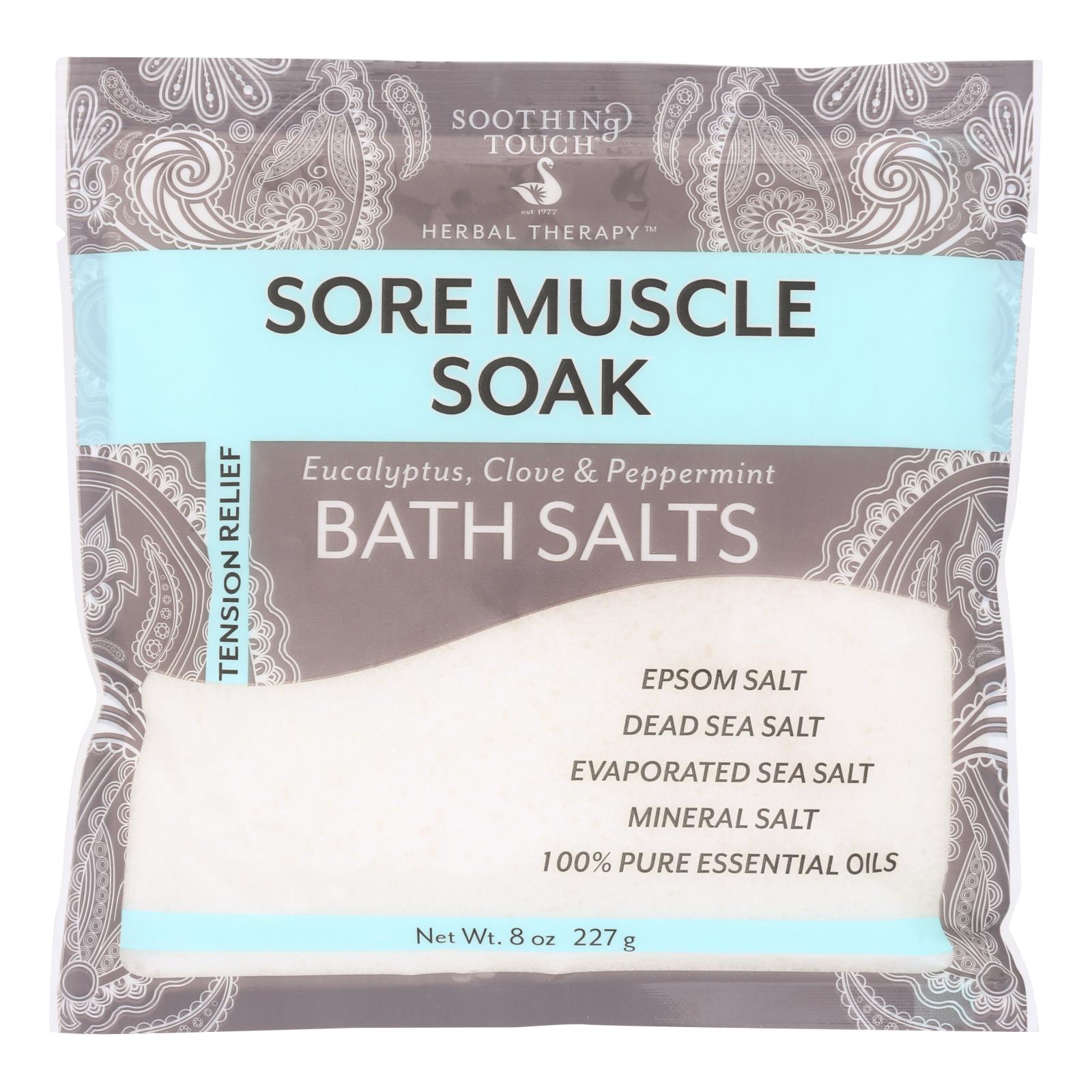 Soothing Touch Bath Salts, Muscle Soak, Case Of 6, 8 Oz